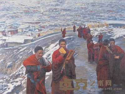 李荣洲 2003年作 佛学院的学子们 130×98cm